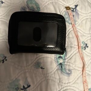Black Leather Wallet with ID Window